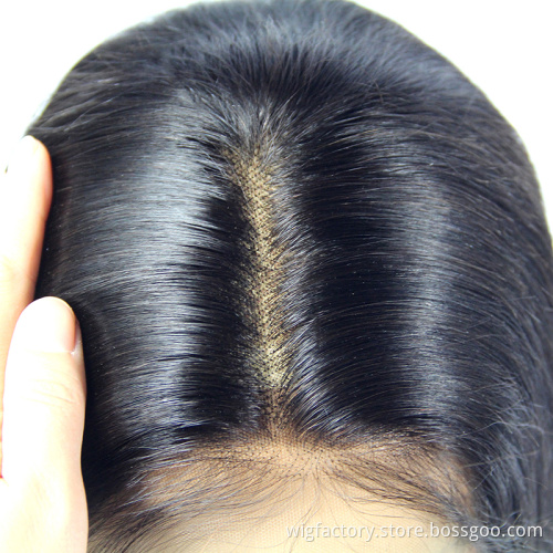 Middle Part frontal wig human hair,4x4 human hair closure wig Pre Plucked , 150% Brazilian cheap human hair lace wig vendor